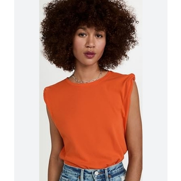 FRAME Rolled Muscle Shirt in Color Orange Crush 🍊 - Picture 16 of 16